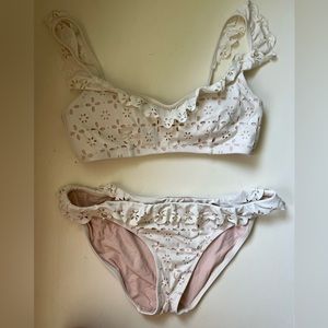 J.Crew Laser Cut Eyelet bikini SET